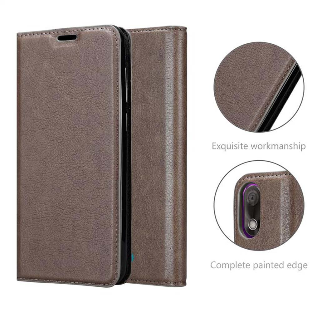 WIKO, Hülle GO, Book BRAUN Bookcover, 2 VIEW Magnet, KAFFEE Invisible CADORABO