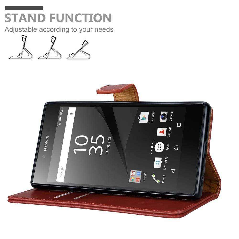 Book Luxury Style, WEIN CADORABO ROT Bookcover, Z5 Hülle PREMIUM, Sony, Xperia