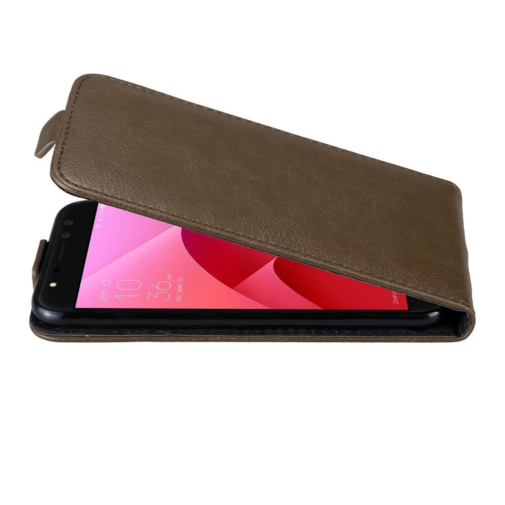 CADORABO Hülle im Flip 4 Flip BRAUN ZenFone Asus, Selfie PRO, KAFFEE Cover, Style