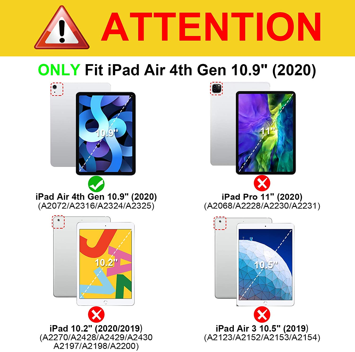 iPad, Air Blau Zoll 10.9 2020, Bookcover, Generation FINTIE Hülle, 4. iPad