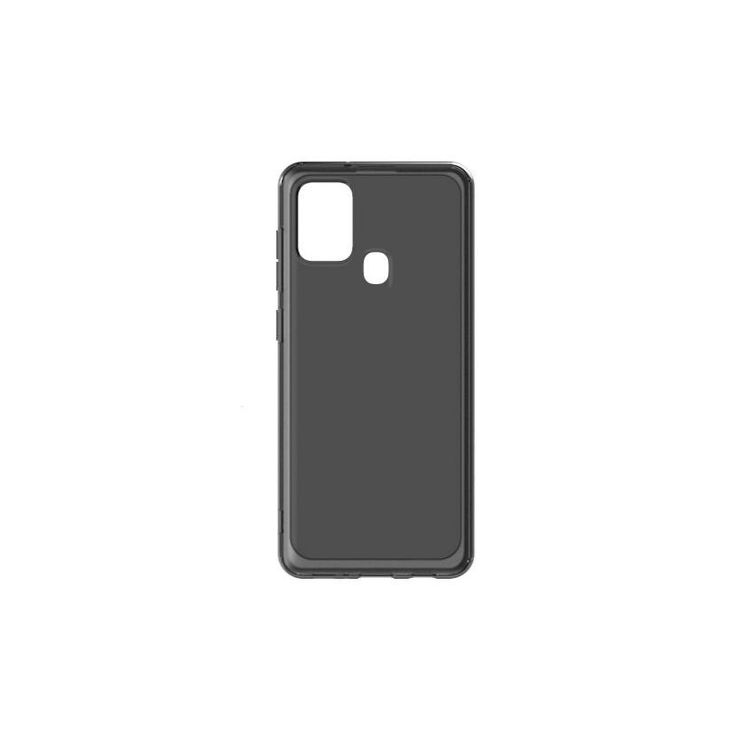 Funda de teléfono negra y sencilla. La funda tiene recortes para la cámara y otras funciones del teléfono.