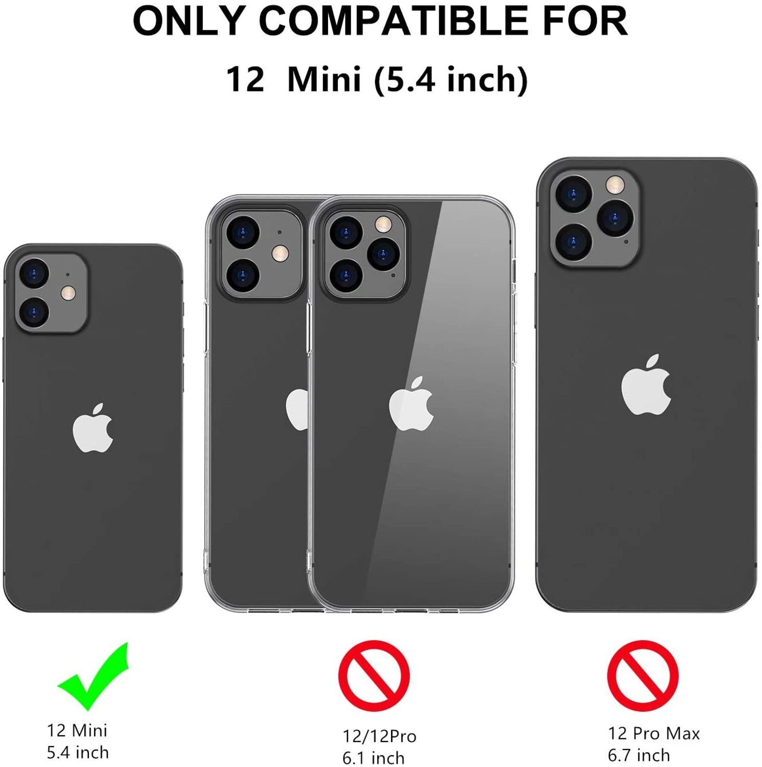 Handyhüllen für iPhone 12 mini, 12/12 Pro und 12 Pro Max. Nur das 12 mini passt.