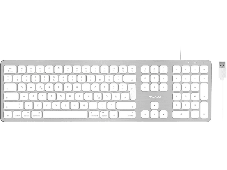 MACALLY USB-Tastatur WKEYHUBMB-DE,