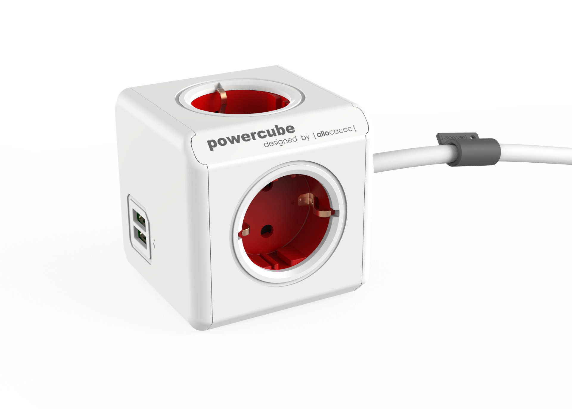 ALLOCACOC PowerCube DuoUSB Extended Mehrfachstecker USB-Ladefunktion mit