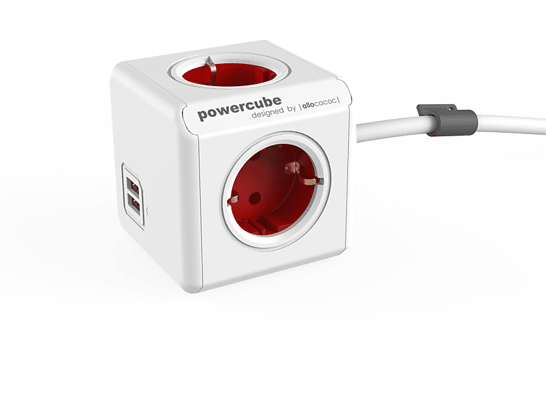 ALLOCACOC PowerCube DuoUSB Extended USB-Ladefunktion Mehrfachstecker mit