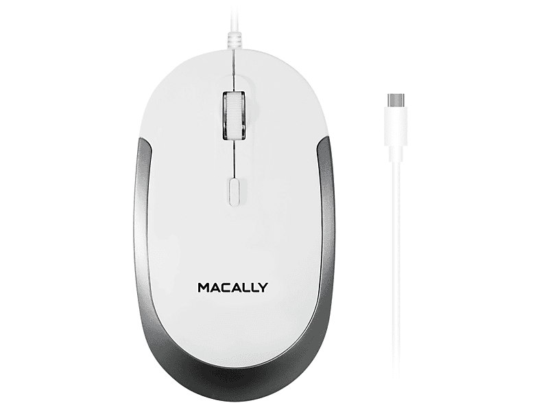 MACALLY UCDYNAMOUSE-W USB-C-Maus, Weiß