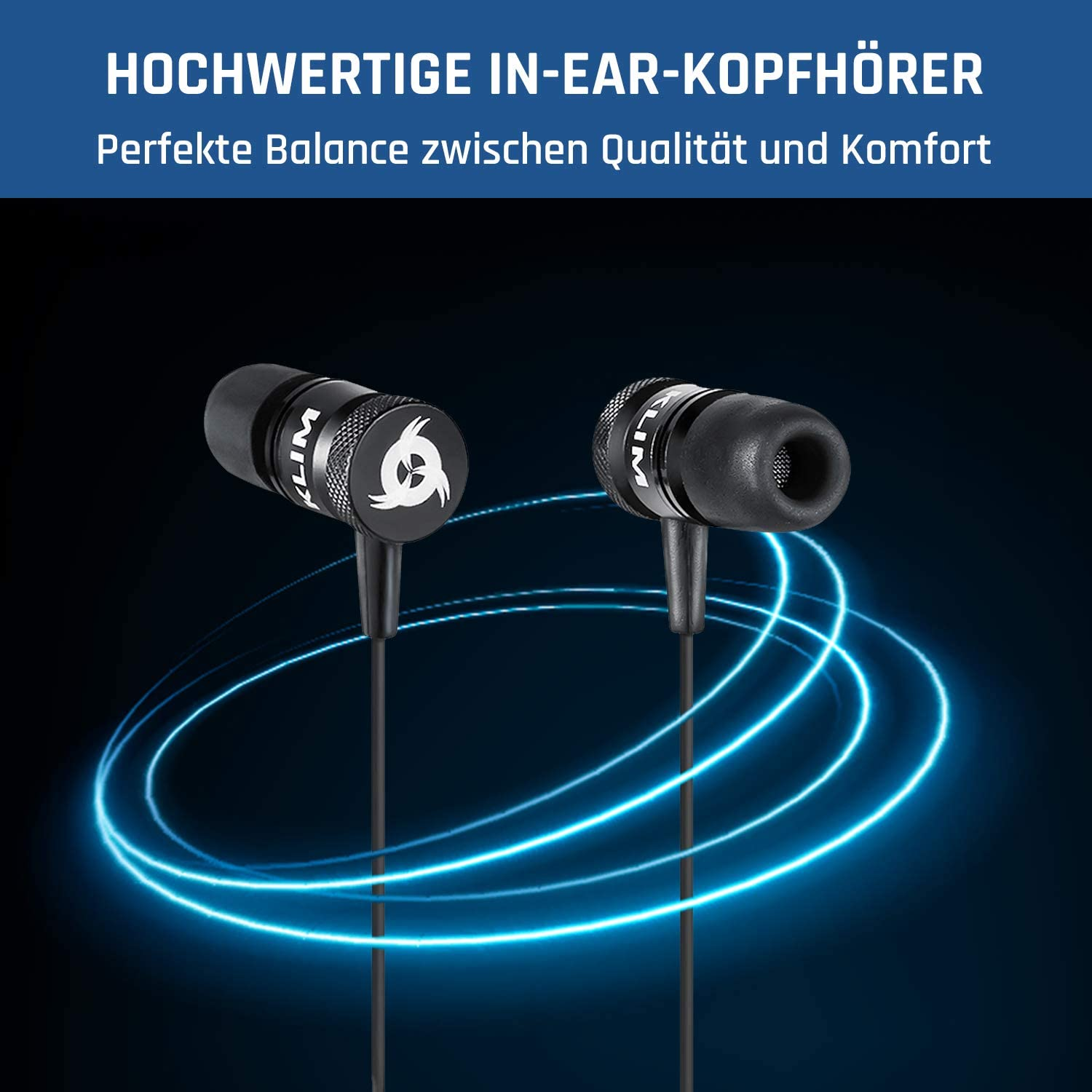 KLIM Fusion black, Kopfhörer Schwarz In-ear In-Ear