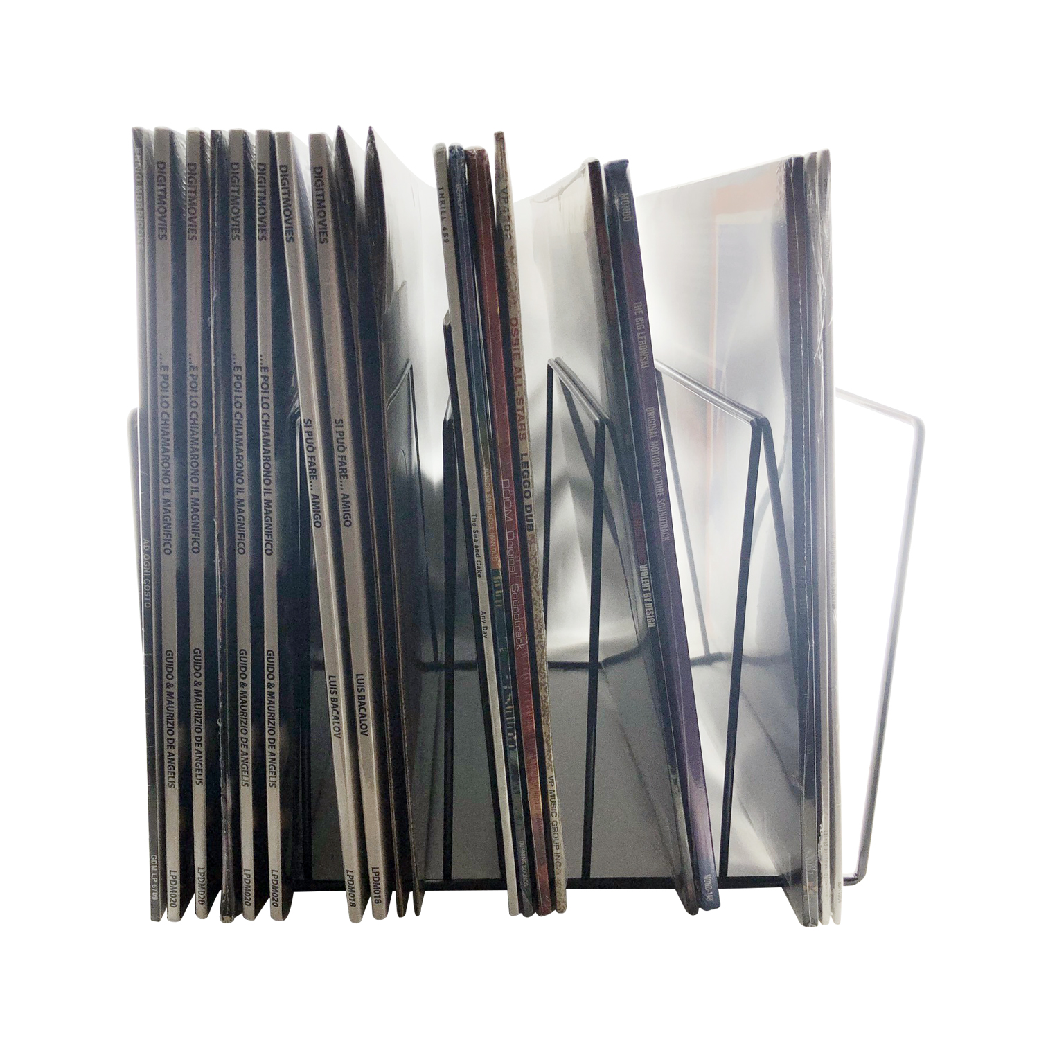 Tisch-Rack ständer / Ständer Schallplatten Records Schallplatten schwarz Vinyl LP 7EVEN