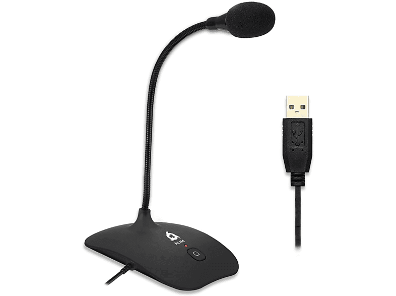 Schwarz Mac, PC Standmikrofon KLIM Talk für USB und