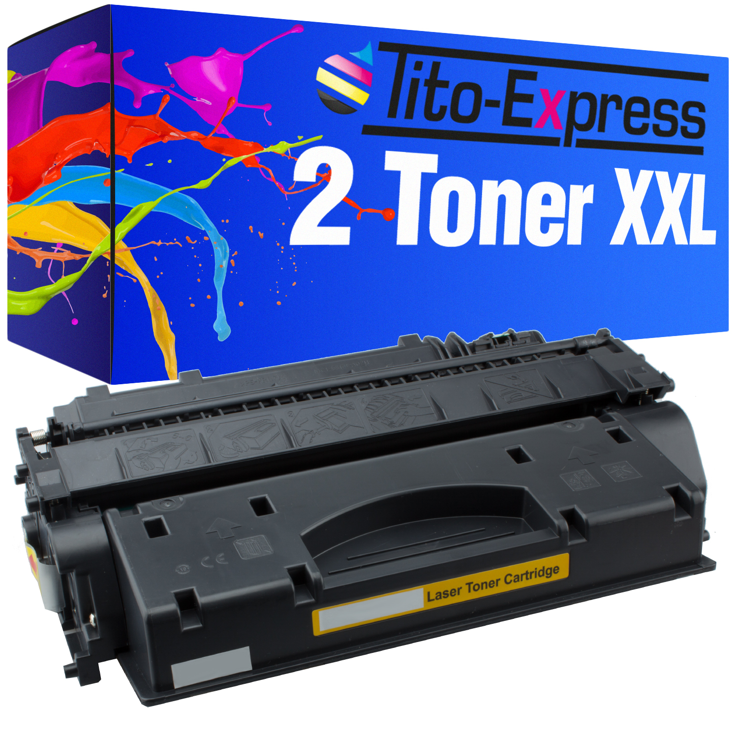 2 05X black Toner PLATINUMSERIE HP (CE505X) ersetzt TITO-EXPRESS Toner