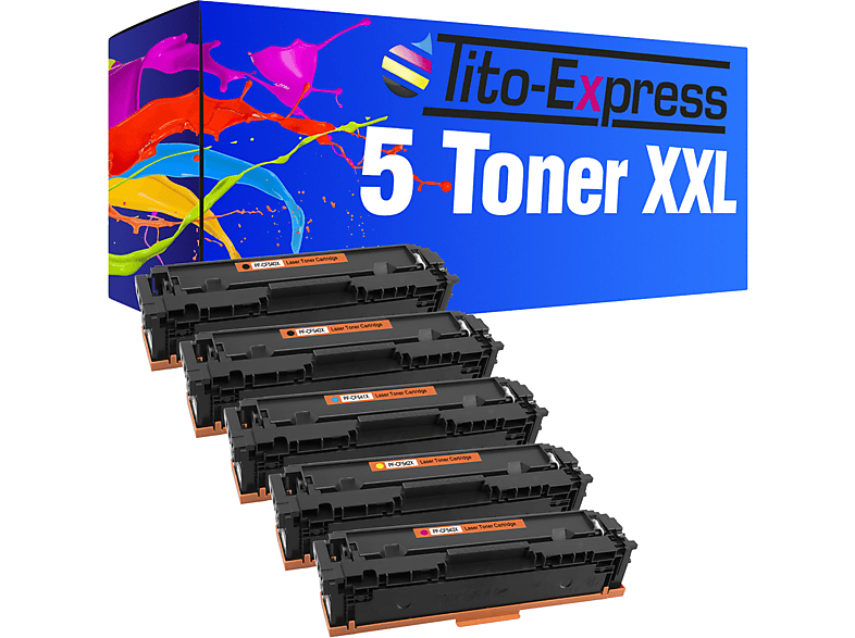 TITO-EXPRESS PLATINUMSERIE Toner ersetzt cyan, (CF540X-543X) black, magenta, CF540X-CF543X yellow 5 Toner HP