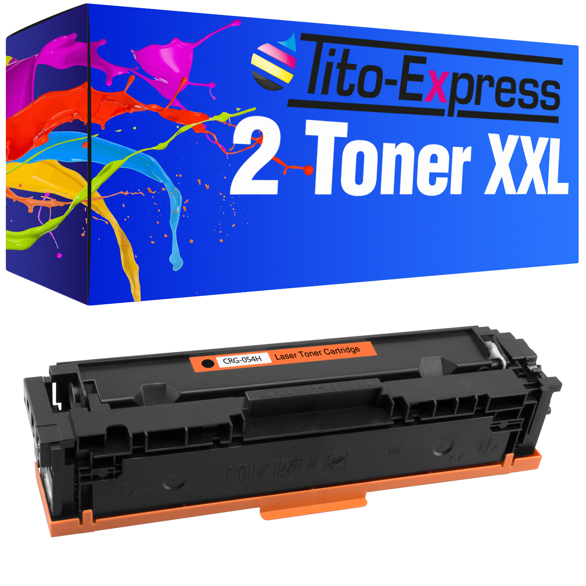 2 Toner (3028C002) TITO-EXPRESS black PLATINUMSERIE Toner ersetzt Canon CRG-054H