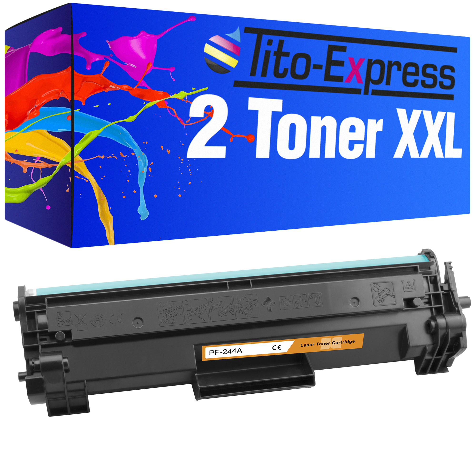 ersetzt PLATINUMSERIE black Toner HP CF244A 2 A) 44A 244 Toner TITO-EXPRESS (CF