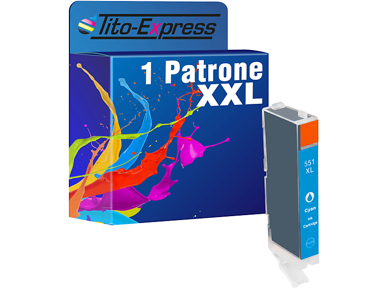 Tintenpatrone 1 Patrone CLI-551 (6445B001) PLATINUMSERIE TITO-EXPRESS ersetzt Cyan Canon
