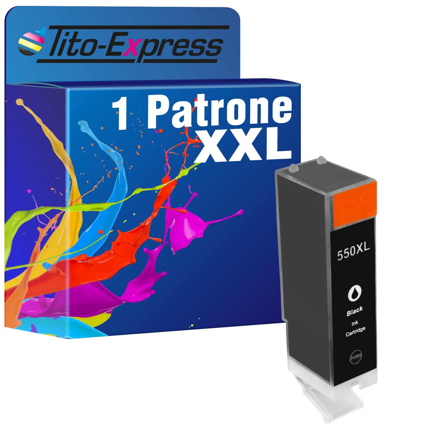 (6445B001) 1 Patrone ersetzt Canon Tintenpatrone Black TITO-EXPRESS PLATINUMSERIE PGI-550