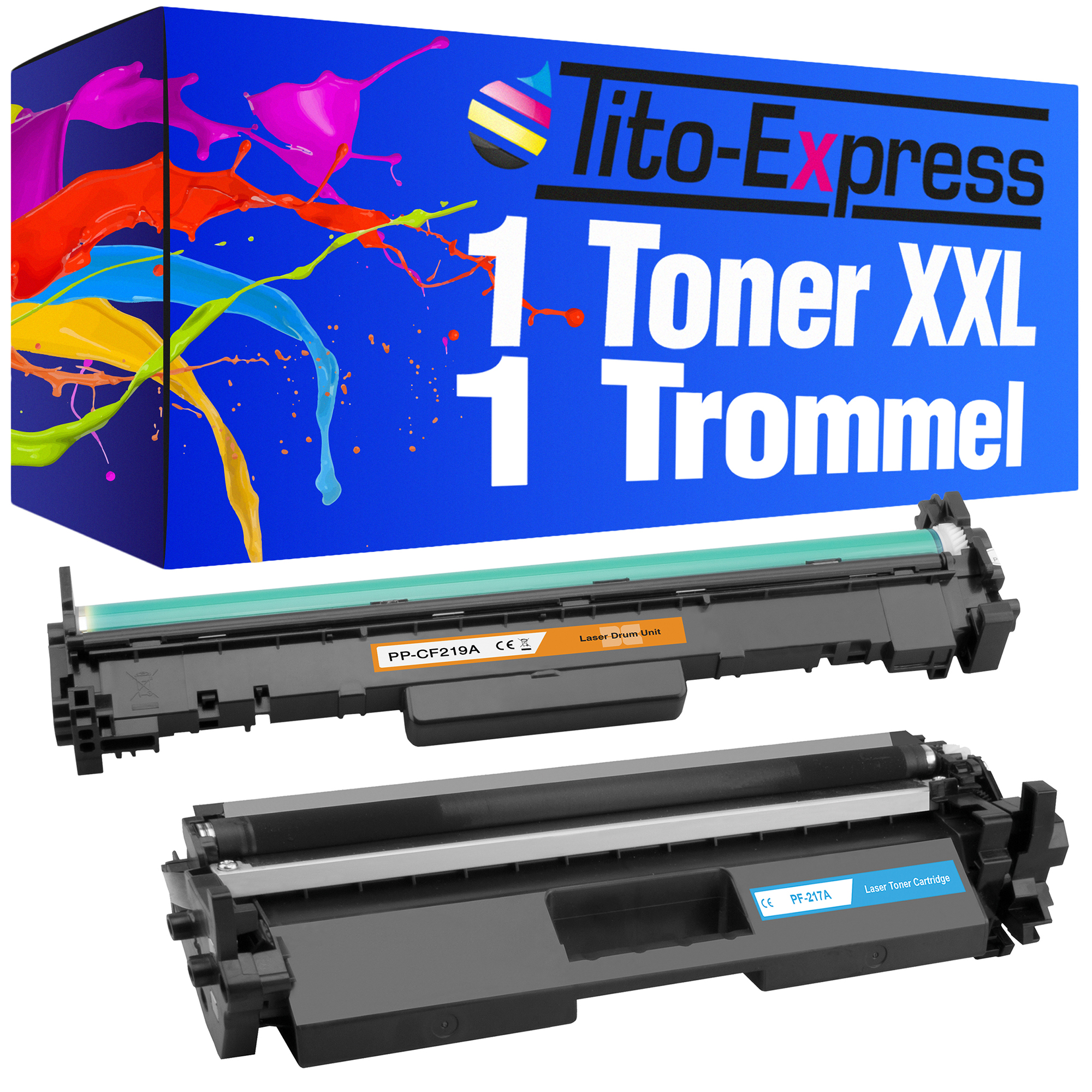 TITO-EXPRESS PLATINUMSERIE 1 Trommel & Toner 19A Trommel Toner (CF217A 17A & black ersetzt HP CF219A) 1