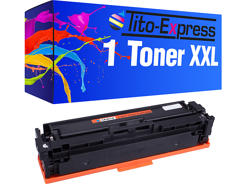 (CF401X) TITO-EXPRESS Toner Toner 1 HP ersetzt CF401X PLATINUMSERIE cyan