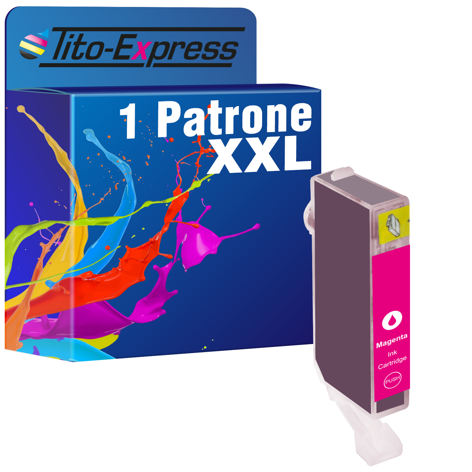 TITO-EXPRESS PLATINUMSERIE Patrone ersetzt Canon 1 (4542B001) Magenta Tintenpatrone CLI-526