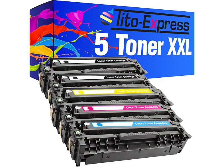 Toner PLATINUMSERIE 5 cyan, TITO-EXPRESS HP CE413A) CE411A magenta, Toner black, 305A yellow CE412A 305X ersetzt (CE410X