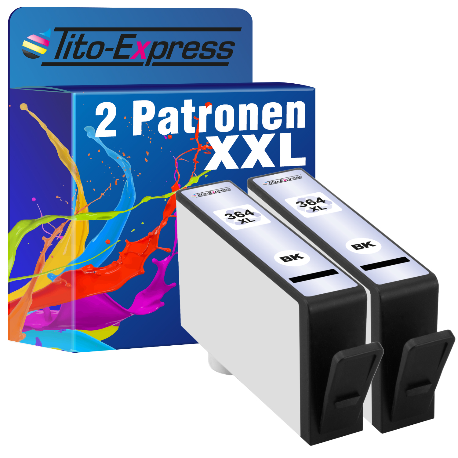 TITO-EXPRESS PLATINUMSERIE 2er Set (CB321EE) Tintenpatronen Black HP ersetzt 364 XL