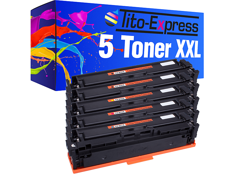 TITO-EXPRESS PLATINUMSERIE 5 cyan, HP black, Toner CF400X-CF403X (CF400X-403X) magenta, Toner ersetzt yellow