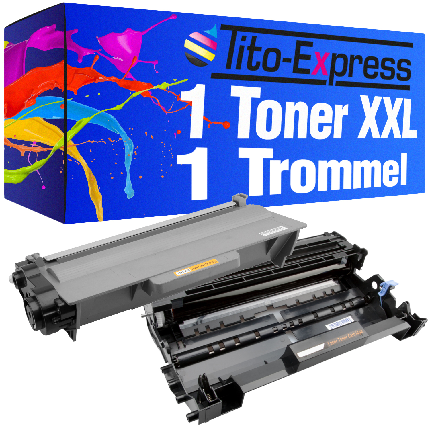 DR3300) ersetzt TN3380 Toner Trommel Toner 1 Brother PLATINUMSERIE TITO-EXPRESS black & 1 (TN3380 DR3300 Trommel
