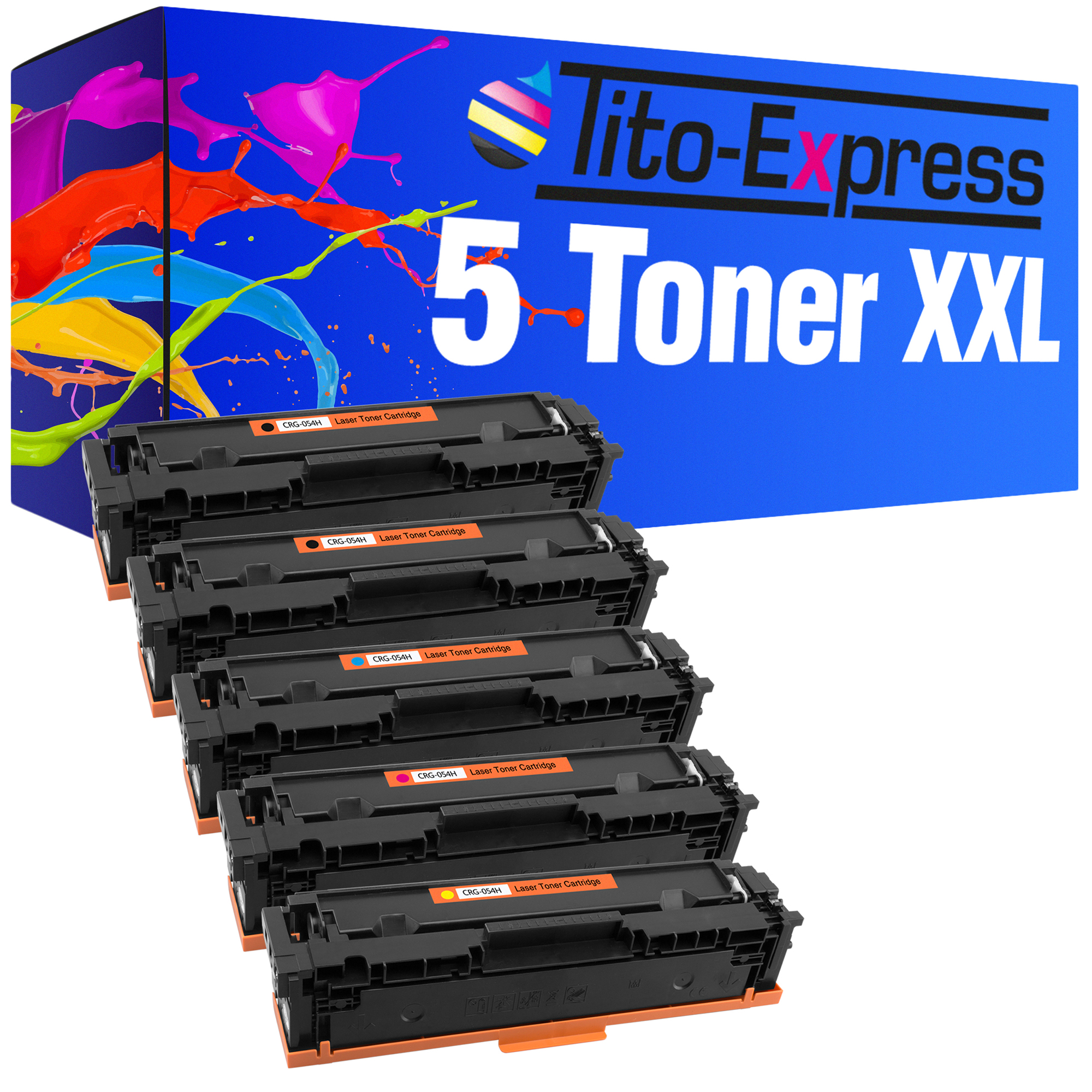 TITO-EXPRESS PLATINUMSERIE 5 Toner ersetzt (CRG054H) yellow cyan Toner black, Canon ,magenta, CRG-054H