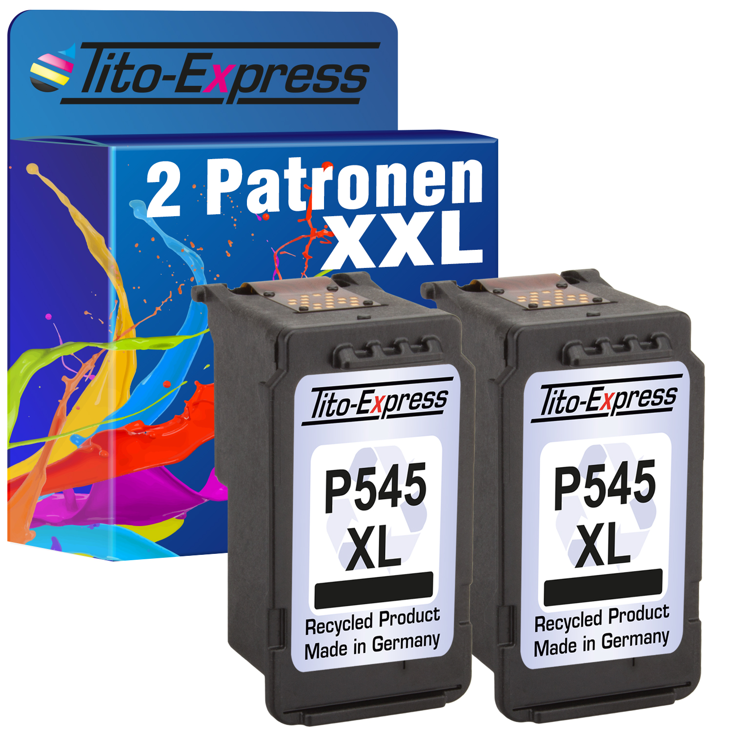 (8286B001) 2er Canon Tintenpatronen TITO-EXPRESS ersetzt Set PLATINUMSERIE XL Black PG-545