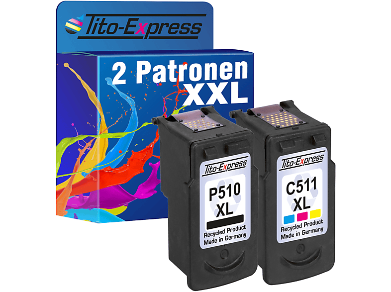 ersetzt Black, Cyan, Magenta, CL-511 PG-510 TITO-EXPRESS XL Yellow XL (2970B010) Tintenpatronen PLATINUMSERIE Canon 2er Set