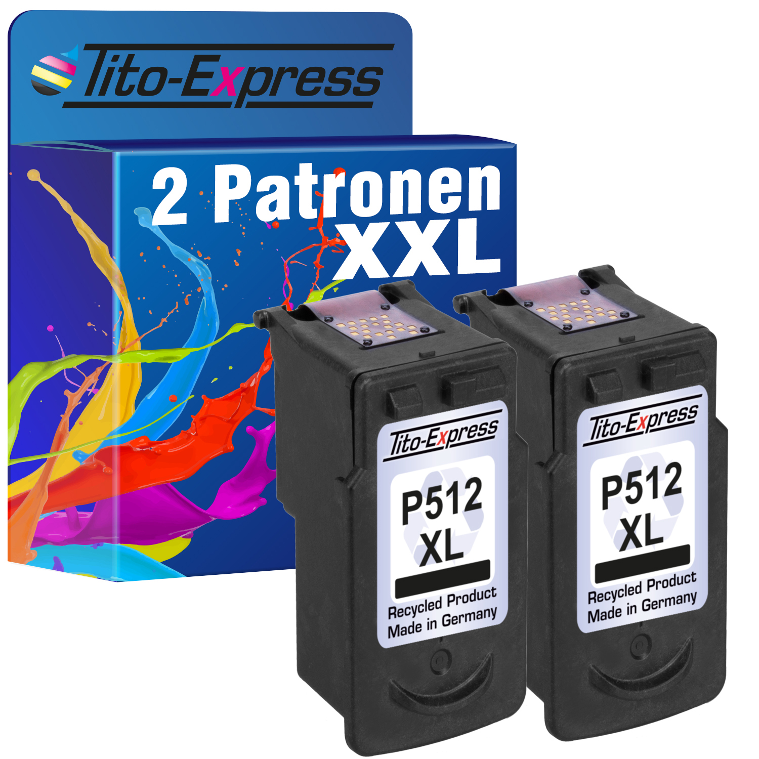 PLATINUMSERIE ersetzt XL 2er Canon PG-512 Set Black Tintenpatronen (2969B001) TITO-EXPRESS