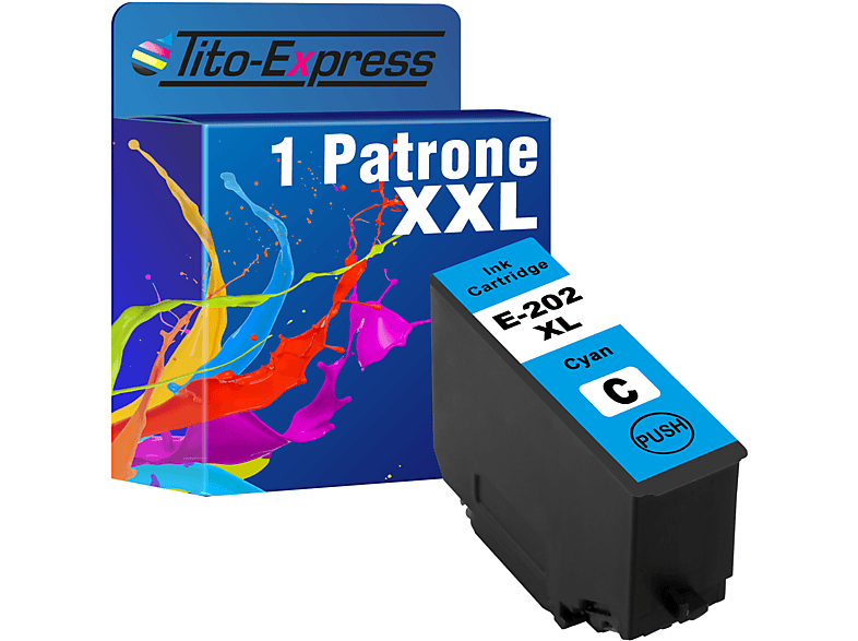 TITO-EXPRESS PLATINUMSERIE 1 Patrone ersetzt Epson 202 XL Tintenpatrone Cyan (C13T02H24010)