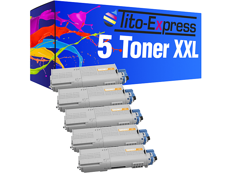 TITO-EXPRESS PLATINUMSERIE 5 Toner ersetzt OKI C532 Toner black, cyan, magenta, yellow (46490608 46490607 46490606 46490605)