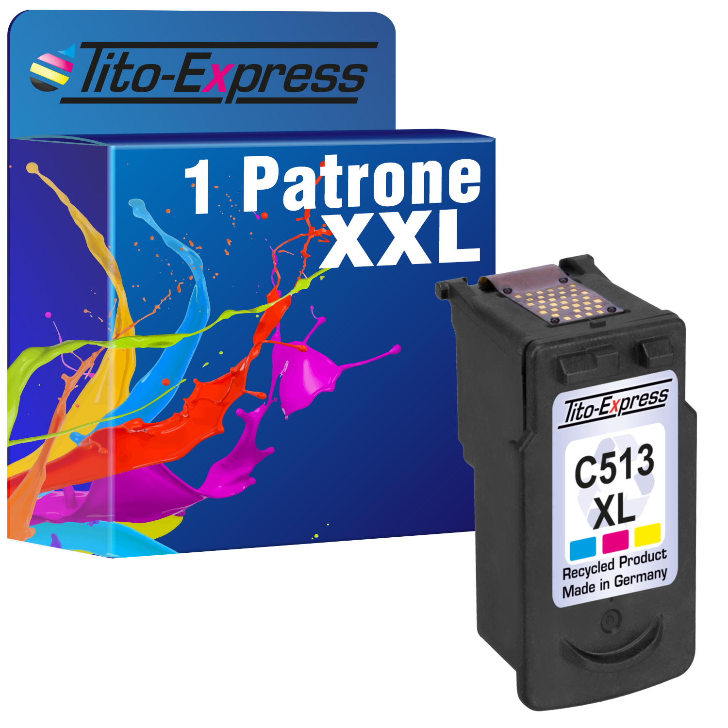 1 Canon PLATINUMSERIE TITO-EXPRESS ersetzt CL-513 (2971B001) Magenta, Cyan, Yellow XL Patrone Tintenpatrone