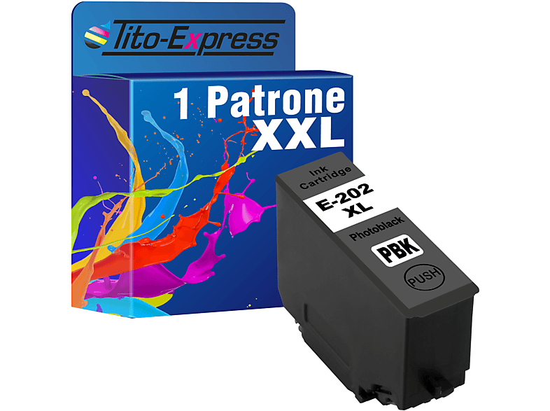 PLATINUMSERIE Epson TITO-EXPRESS Patrone 202 Tintenpatrone XL ersetzt 1 Photoblack (C13T02H14010)