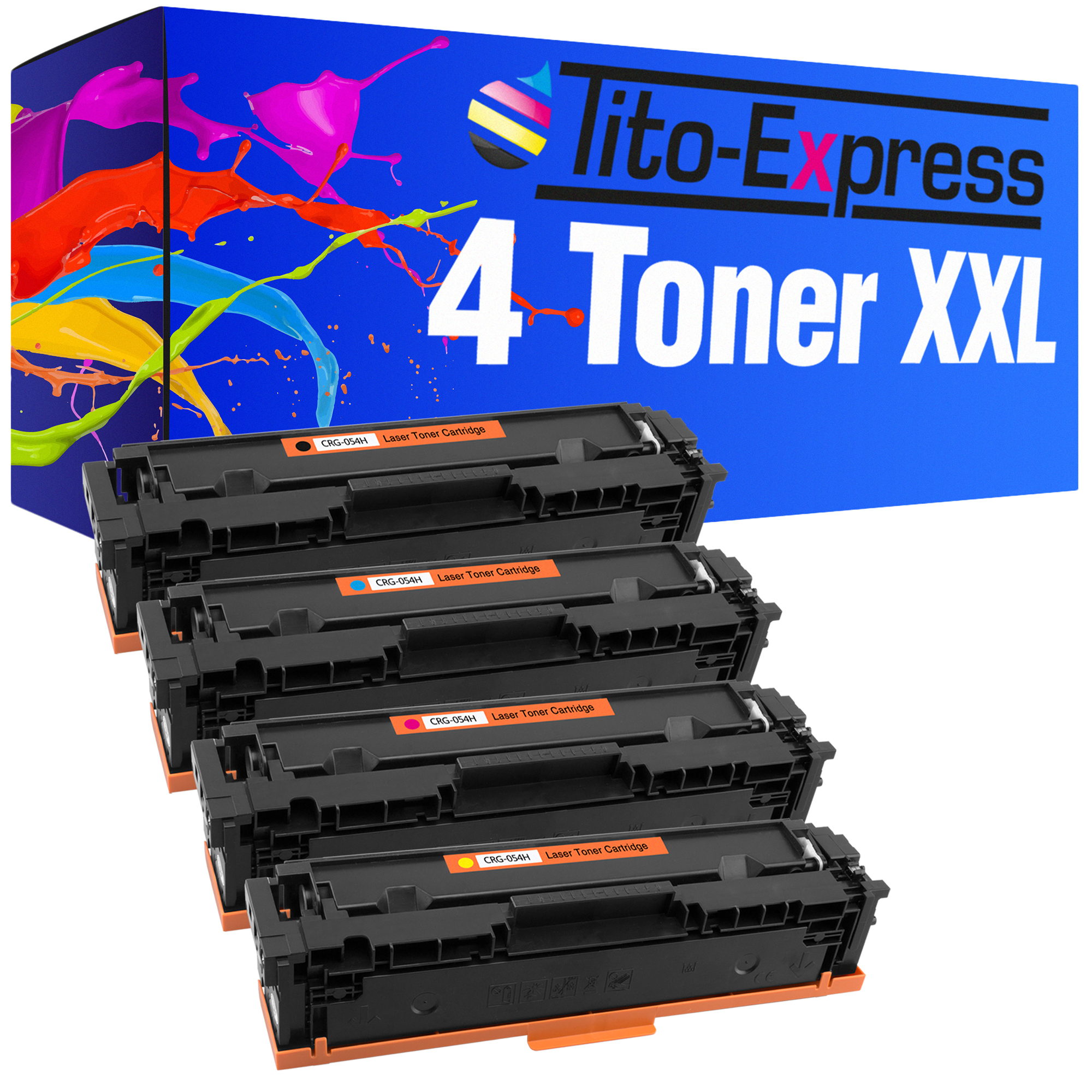 TITO-EXPRESS PLATINUMSERIE 4 Toner ersetzt Toner cyan, yellow (CRG054H) black, magenta, Canon CRG-054H