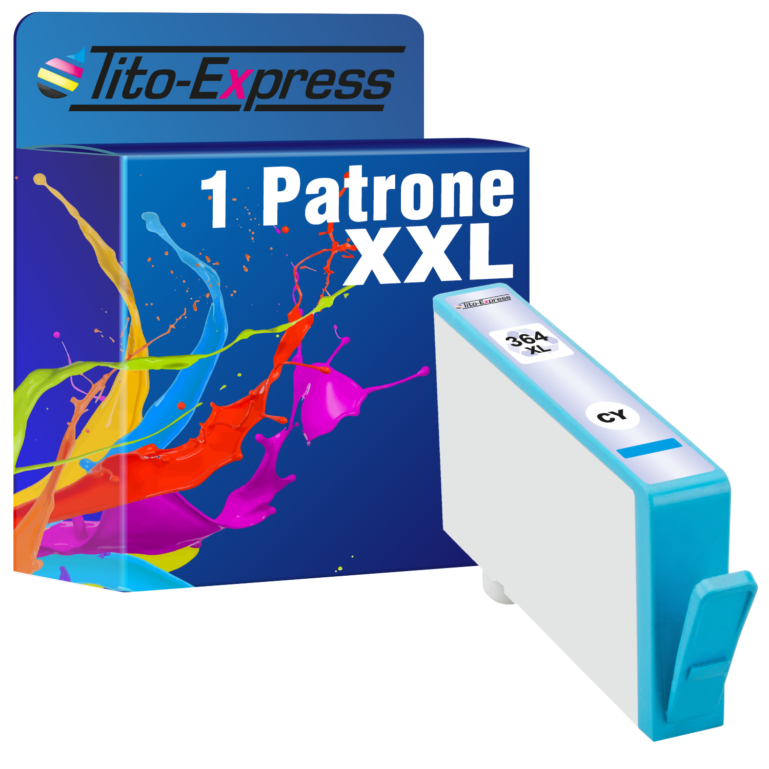 HP Patrone (CB323EE) Cyan TITO-EXPRESS 1 XL Tintenpatrone ersetzt 364 PLATINUMSERIE