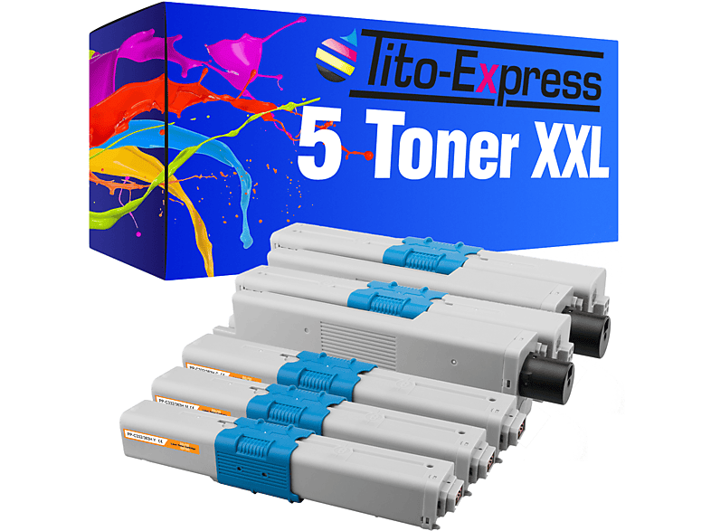 TITO-EXPRESS PLATINUMSERIE 5 Toner ersetzt OKI C332 Toner black, cyan, magenta, yellow (46508712 46508711 46508710 46508709)
