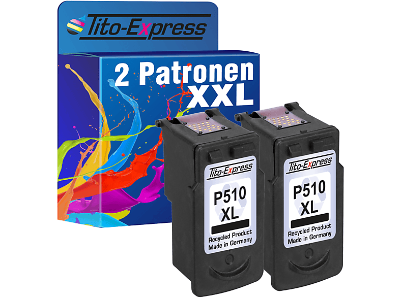 TITO-EXPRESS PLATINUMSERIE 2er Set ersetzt Canon Tintenpatronen (2970B001) PG-510 XL Black