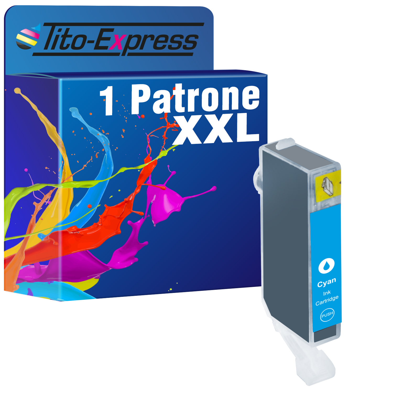 (2934 TITO-EXPRESS 001) PLATINUMSERIE Tintenpatrone cyan B CLI-521XL