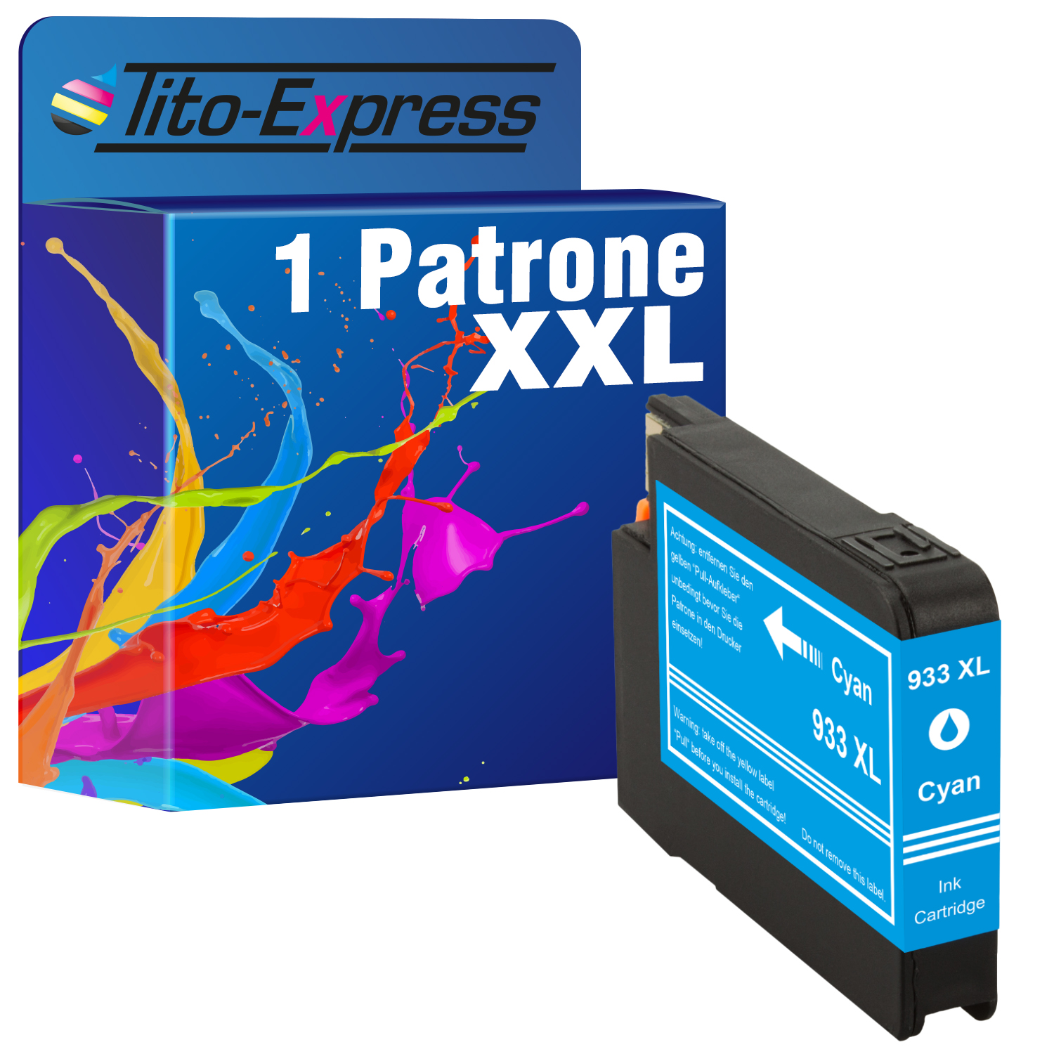 HP TITO-EXPRESS ersetzt 1 Patrone Cyan XL PLATINUMSERIE (CN054AE) Tintenpatrone 933