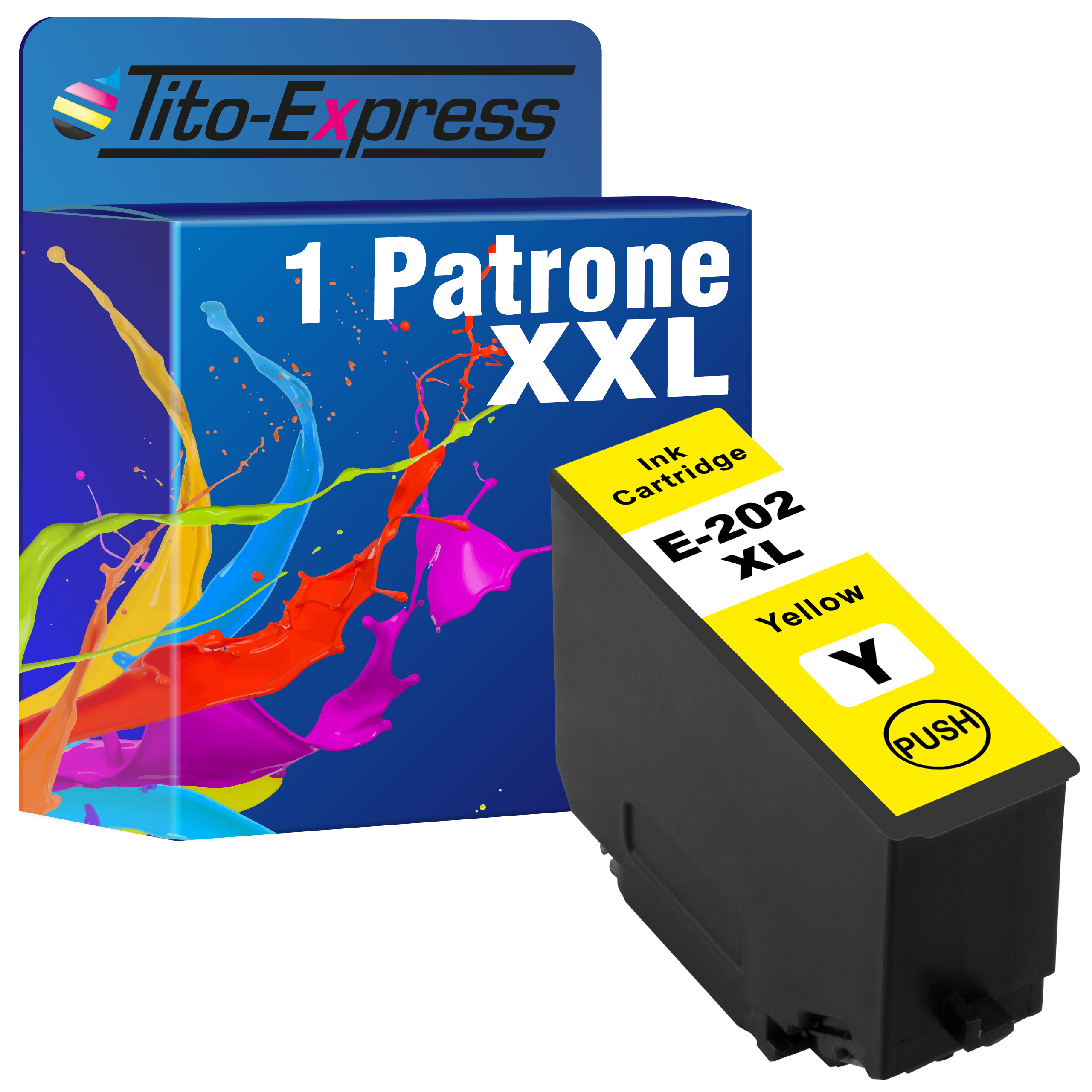 Patrone XL 1 Epson TITO-EXPRESS Tintenpatrone 202 ersetzt PLATINUMSERIE (C13T02H44010) Yellow