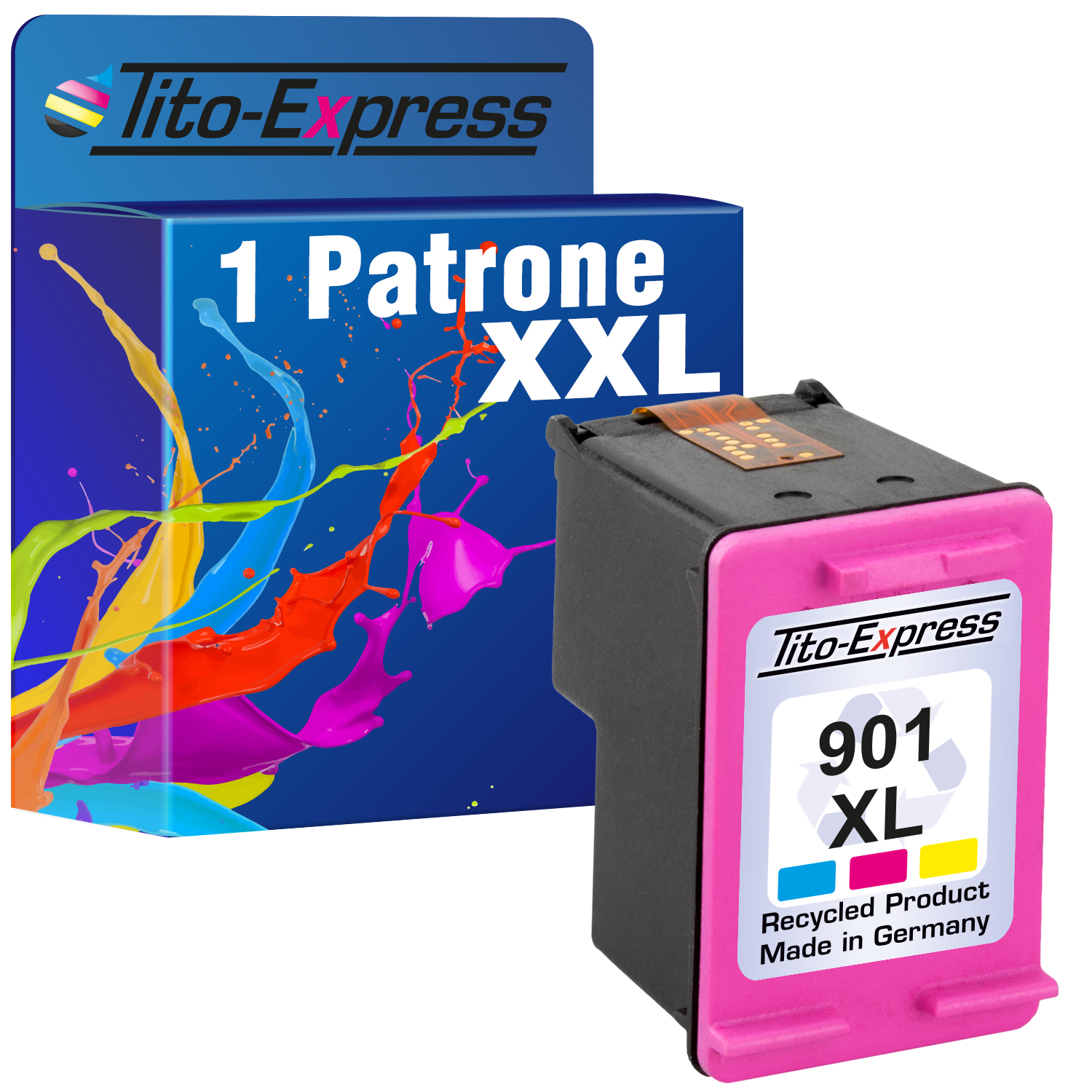 TITO-EXPRESS PLATINUMSERIE HP Yellow XL (CC655AE) Cyan, 901 Tintenpatrone Magenta