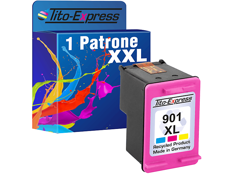 TITO-EXPRESS PLATINUMSERIE HP Yellow XL (CC655AE) Cyan, 901 Tintenpatrone Magenta