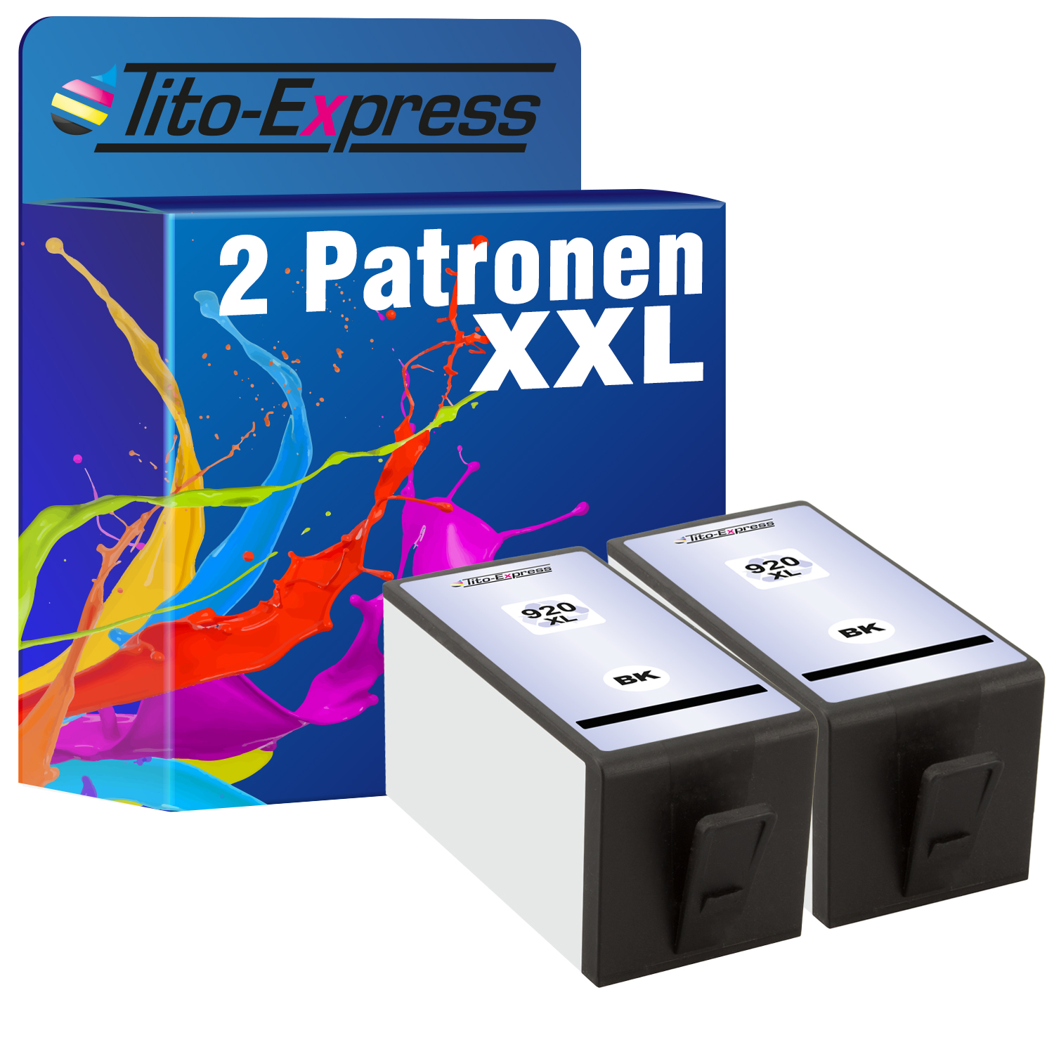 TITO-EXPRESS PLATINUMSERIE 2 Patronen ersetzt (CD975AE) 920 Black HP Tintenpatronen XL