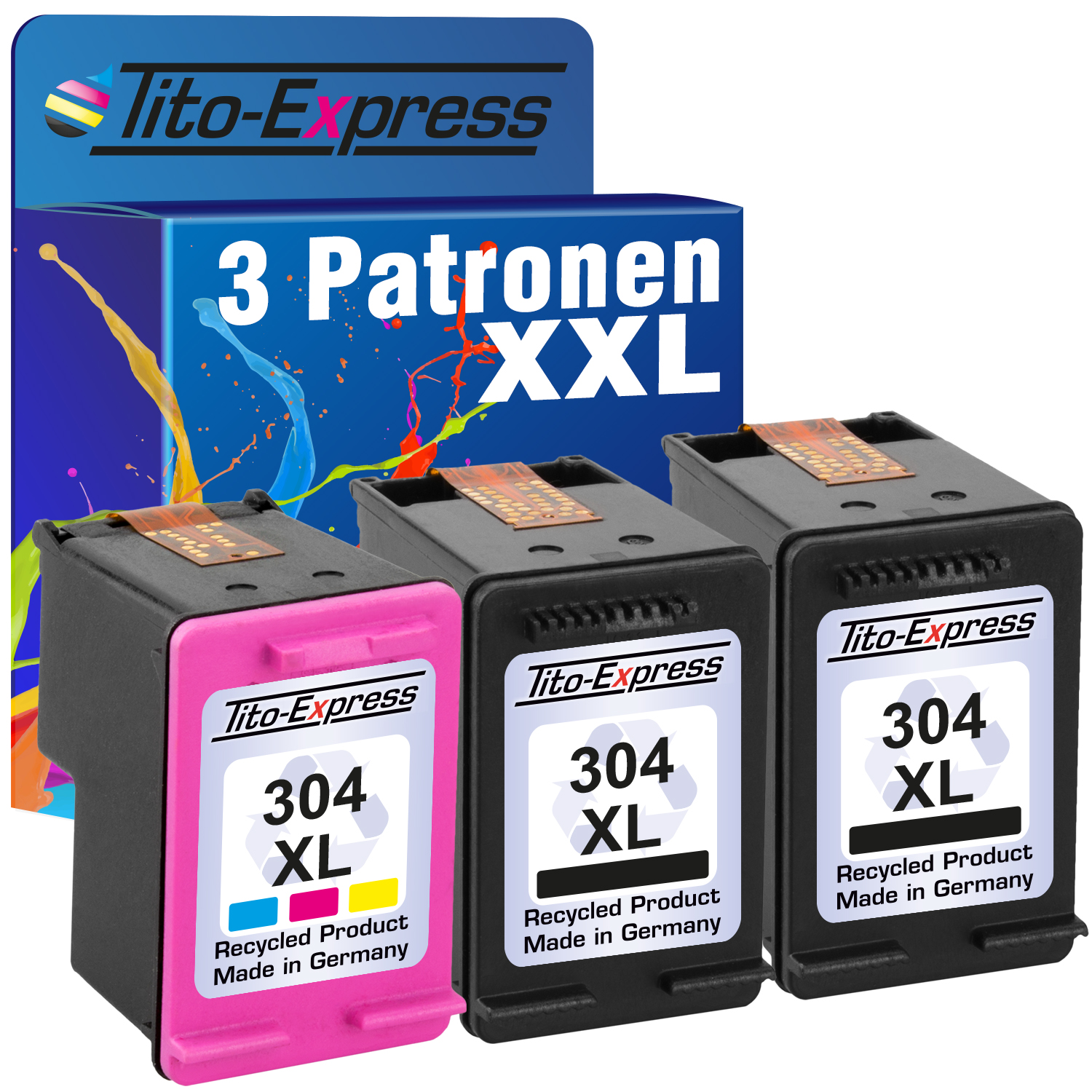 304 Yellow Magenta, XL PLATINUMSERIE Cyan, 3er (3JB05AE) HP ersetzt TITO-EXPRESS Black, Set Tintenpatronen