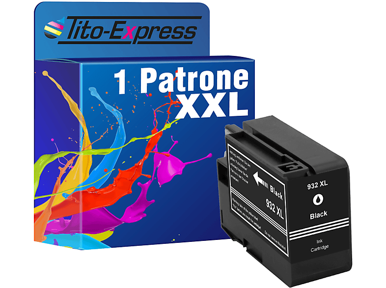XL (CN053AE) 1 HP Patrone Tintenpatrone 932 Black PLATINUMSERIE TITO-EXPRESS ersetzt