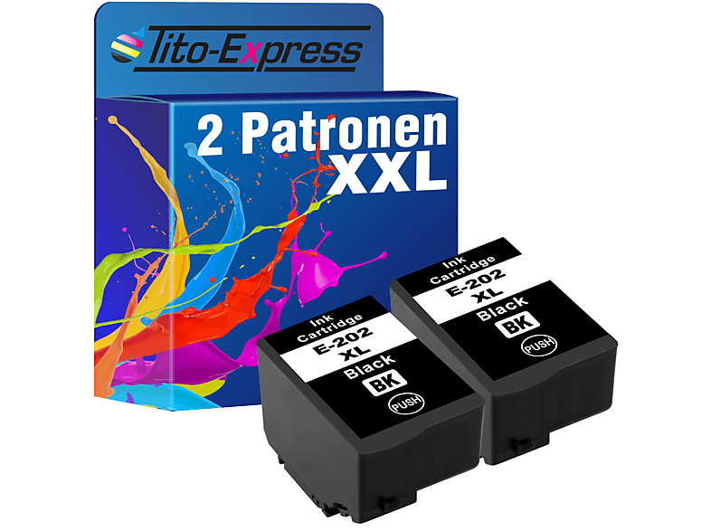 TITO-EXPRESS PLATINUMSERIE 2 Black Epson Patronen XL 202 Tintenpatronen ersetzt (C13T02G14010)