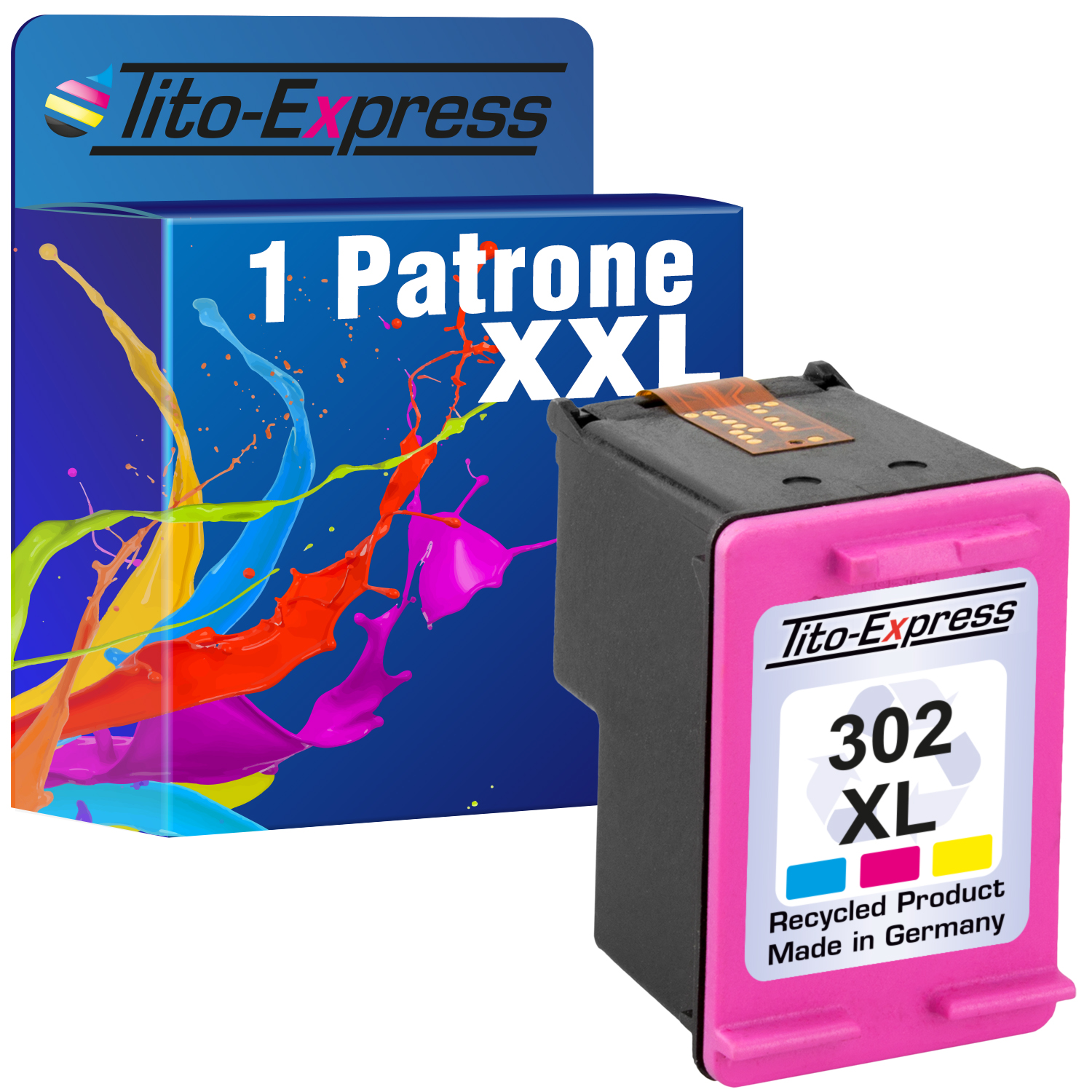 302 PLATINUMSERIE 1 (F6U67AE) Tintenpatrone Patrone TITO-EXPRESS ersetzt Magenta, HP Cyan, Yellow XL