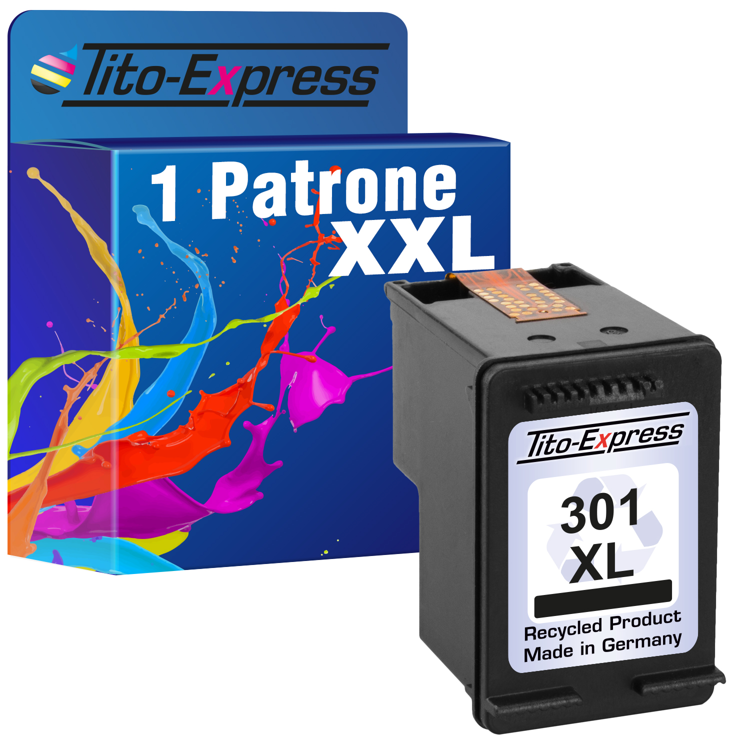 PLATINUMSERIE HP Patrone (CH563EE) 301 XL ersetzt Tintenpatrone Black TITO-EXPRESS 1