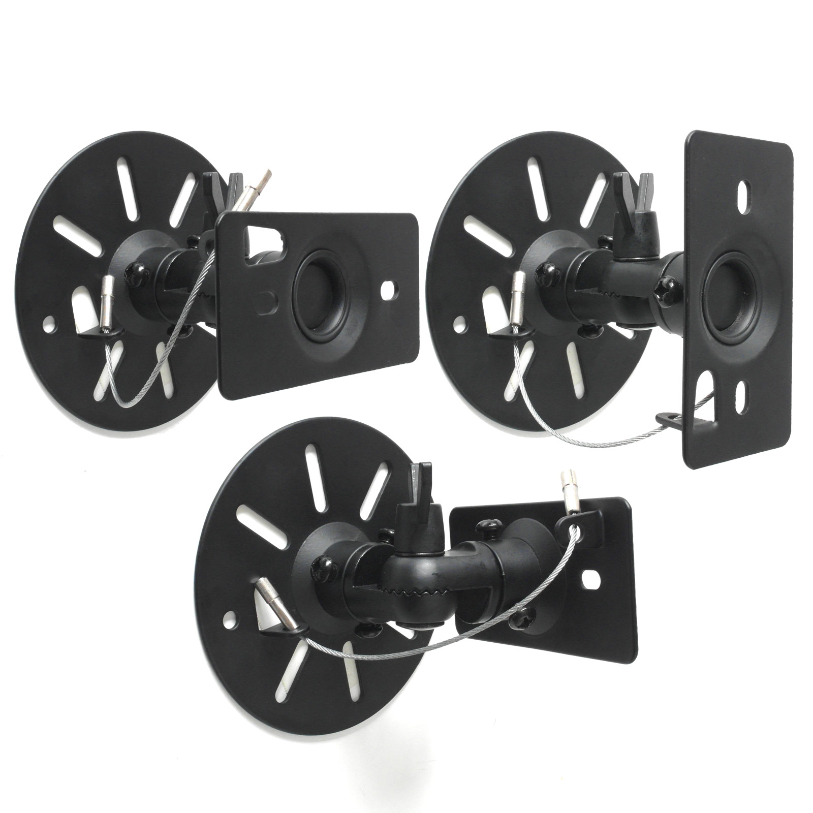 DRALL INSTRUMENTS 2 Stück Universal Wandhalterung 15 neigbar Wandhalterungen für Lautsprecher schwenkbar BS9B - kg schwarz bis Boxen